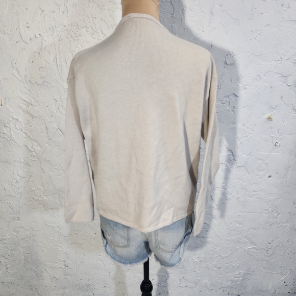 TONET Carella minimalist  neutral zip up cardigan sweater size 42 EU 6 US - Picture 4 of 15